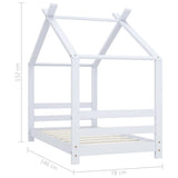 Kids Bed Frame White Solid Pine Wood 70x140 cm 289610