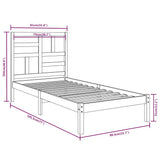 Bed Frame White Solid Pine Wood, Plywood Small Single Durable 3105911
