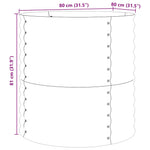 Garden Raised Bed Brown 80 x 80 x 81 cm Steel 42011329