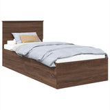 Bed Frame with Headboard Brown Oak 75 x 190 cm Engineered Wood 3408724