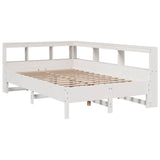 Bookcase Bed without Mattress White 120x200 cm Solid Wood Pine 3324425