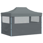 Professional Folding Party Tent with 3 Sidewalls 3x4 m Steel Anthracite 48896