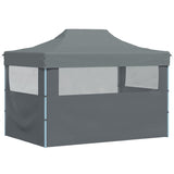 Professional Folding Party Tent with 3 Sidewalls 3x4 m Steel Anthracite 48896