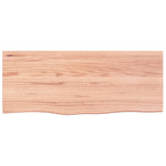 Table Top Light Brown 100x40x cm Treated Solid Wood Oak 3156364