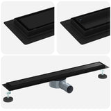 Shower Drain 2-in-1 with 360&deg Siphon Black 70 cm 42015969