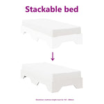 ZNTS Bed Frame No Mattress Stackable White 90x190 cm Single Solid Wood 859209