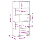 Bookcase 5-Tier Black 80.5x23.5x162.5 cm Engineered Wood 852772