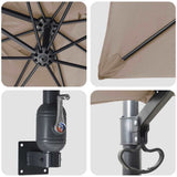Garden Parasol Taupe 248.5 x 247.5 x 160 cm Polyester and Steel 42003254