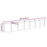 Garden Raised Bed Galvanised Steel 260x40x36 cm Green 318878