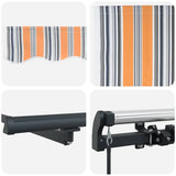 Retractable Awning Manual Multicolour 600 x 300 cm Fabric 3331617