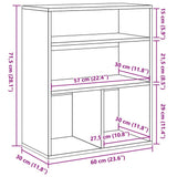 Book Cabinet Old Wood 60x30x71.5 cm Engineered Wood 860317