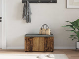 Hall Bench Old Wood 60 x 38 x 46 cm Engineered Wood and Fabric 891478
