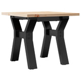 ZNTS Coffee Table Y-Frame 40x40x35 cm Solid Wood Pine and Steel 3282702