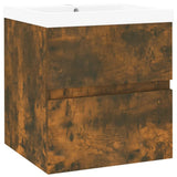 Sink Cabinet with Built-in Basin Smoked Oak Engineered Wood 3152858