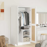 803434 Wardrobe White 82,5x51,5x180 cm Engineered Wood