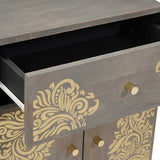 Bedside Cabinet with Door Grey 50 x 33 x 60 cm Solid Mango Wood 4018783