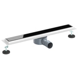 Shower Drain Glass Cover with 360&deg Siphon Black 60 cm 42015974