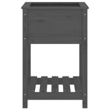 Planter with Shelf Grey 54x54x81 cm Solid Wood Pine 823775