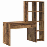 Desk with Shelf Old Wood 138.5 x 55 x 143 cm Engineered Wood 3337255