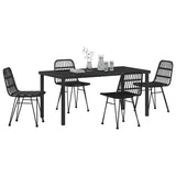 Garden Dining Set 5 pcs Black Powder-Coated Steel 3379201