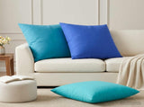 Cushion with Pillow HEERLEN 2 pcs Turquoise Polyester 928267