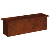 Garden Planter with LED Rusty 30 x 100 x 30 cm Weathering Steel 8008124
