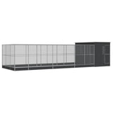 Aviary with Extension Silver 911x303x216 cm Steel 3214265