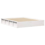Bed Frame White 150 x 200 cm Solid Pine Wood 3385713