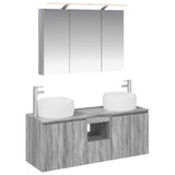 Bathroom Cabinet Set 4 pcs Grey Sonoma Engineered Wood 3406540