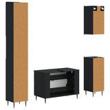 4 Piece Bathroom Cabinet Set ZWOLLE Black Engineered Wood 3417919