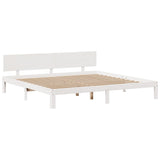 Bookcase Bed without Mattress White 180x200 cm Super King Solid Wood Pine 3322673