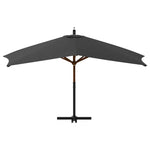 Cantilever Garden Parasol with Wooden Pole 400x300 cm Anthracite 318430