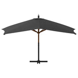 Cantilever Garden Parasol with Wooden Pole 400x300 cm Anthracite 318430