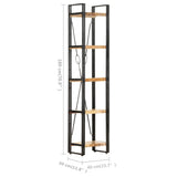 Bookcase Natural wood and black 320616