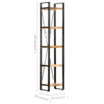 ZNTS 5-Tier Bookcase 39x30x180 cm Solid Mango Wood 320616