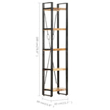 ZNTS 5-Tier Bookcase 39x30x180 cm Solid Mango Wood 320616