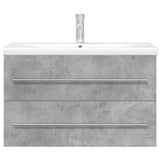 2 Piece Bathroom Furniture Set Concrete Grey Engineered Wood 3324962