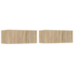 TV Cabinets 2 pcs Sonoma Oak 80x30x30 cm Engineered Wood 804538