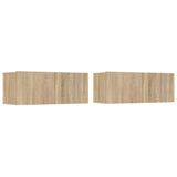 TV Cabinets 2 pcs Sonoma Oak 80x30x30 cm Engineered Wood 804538