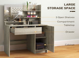 Dressing Table and Stool Set, with Storage - Wood-Effect T3398P341020
