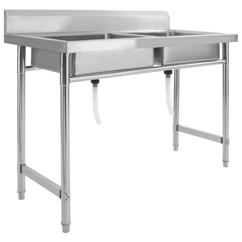 ZNTS Kitchen Sink Double Basin Stainless Steel 144291