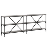 Console Table Grey Sonoma 200x30x75 cm Engineered Wood and Iron 832861