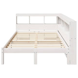 Bookcase Bed without Mattress White 120x190 cm Solid Wood Pine 3324336