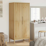 Wardrobe "FLORO" Wax Brown 77x53x171 cm Solid Wood Pine 374005