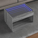 Coffee Table with Infinity LED Grey Sonoma 70x50x50 cm 847663