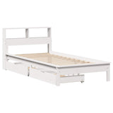 Bookcase Bed without Mattress White 75x190 cm Small Single Solid Wood Pine 3309834