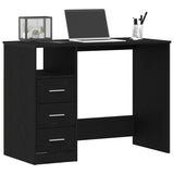 Desk with Drawers Black Oak 102x50x76 cm Engineered Wood 861993