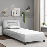 Bed Frame with LED without Mattress "Hvar" White 90x190 cm 3213900