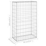 Gabion Wall with Covers Galvanised Steel 60x30x100 cm 147811