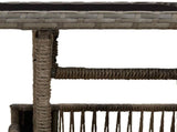 Garden Table Grey 100 x 55 x 37 cm PE Rattan and Glass 42035137